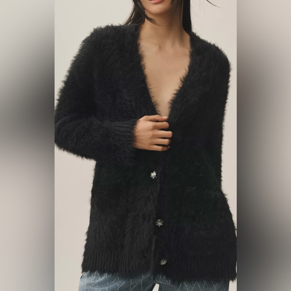 Endless Rose Black Fuzzy Sweater